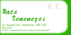 mate kemenczei business card